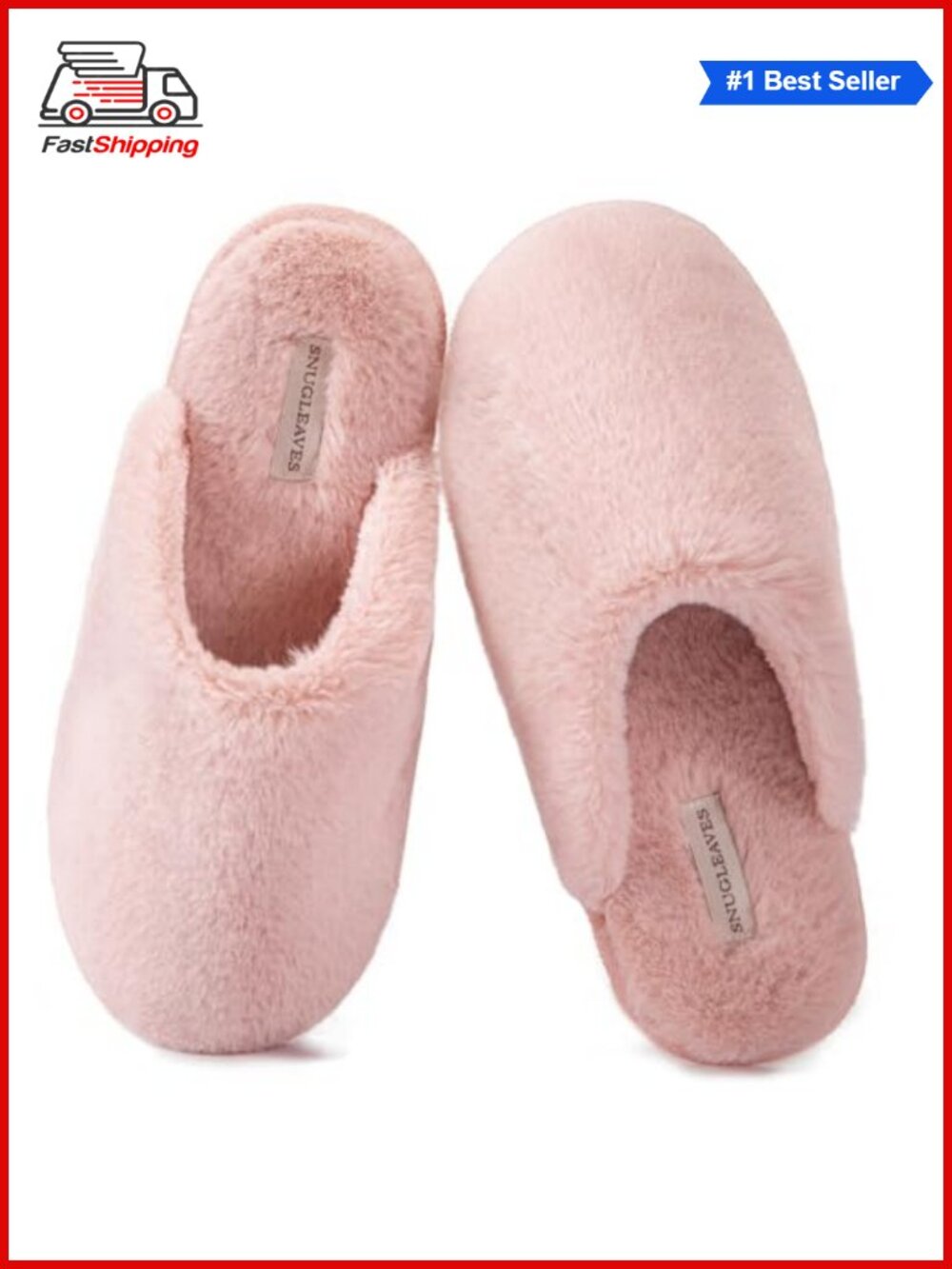 ✨ Snug Leaves Fuzzy Scuff Slippers Memory Foam Non-slip House Shoes